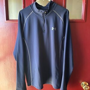 Under Armour Dark Blue ColdGear Fitted Quarter Zip Pullover